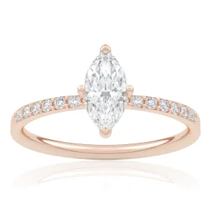 Pierścionek zaręczynowy z różowego złota z diamentami laboratoryjnymi Selene 0,60 ct