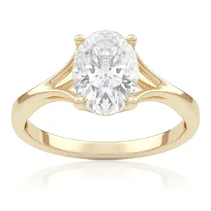 Pierścionek zaręczynowy z żółtego złota z diamentem laboratoryjnym Promise 1,50 ct