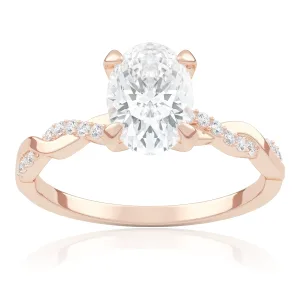 Pierścionek zaręczynowy z różowego złota z brylantami Wila 1,06 ct