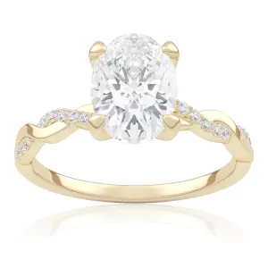 Pierścionek zaręczynowy z żółtego złota z diamentami laboratoryjnymi Wila 1,56 ct