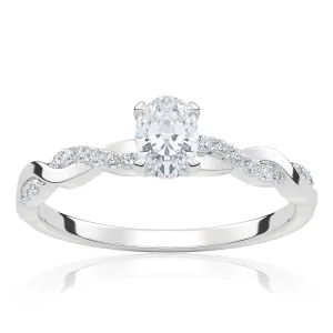 Pierścionek zaręczynowy z białego złota z brylantami Wila 0,36 ct