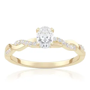 Pierścionek zaręczynowy z żółtego złota z diamentami laboratoryjnymi Wila 0,36 ct