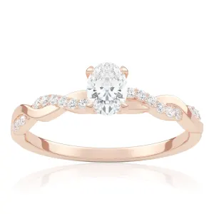 Pierścionek zaręczynowy z różowego złota z diamentami laboratoryjnymi Wila 0,36 ct