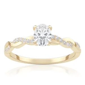 Pierścionek zaręczynowy z żółtego złota z brylantami Wila 0,46 ct