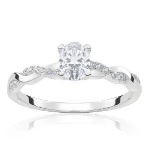 Pierścionek zaręczynowy z białego złota z brylantami Wila 0,46 ct