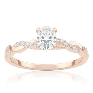 Pierścionek zaręczynowy z różowego złota z brylantami Wila 0,46 ct