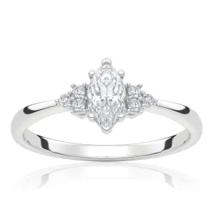 Pierścionek zaręczynowy z białego złota z diamentami laboratoryjnymi Estelle 0,35 ct