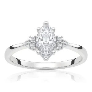 Pierścionek zaręczynowy z białego złota z diamentami laboratoryjnymi Estelle 0,55 ct