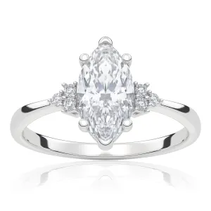 Pierścionek zaręczynowy z białego złota z diamentami laboratoryjnymi Estelle 1,05 ct