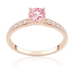 Pierścionek zaręczynowy z różowego złota z różowym diamentem laboratoryjnym i&nbsp;diamentami laboratoryjnymi Eternal 0,63 ct