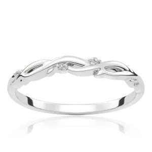 Pierścionek zaręczynowy z białego złota z brylantami Zalia 0,04 ct