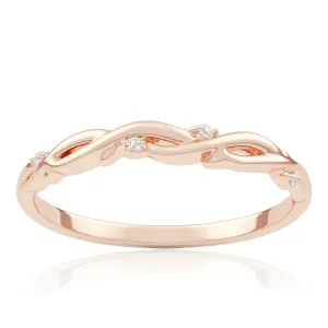 Pierścionek zaręczynowy z różowego złota z brylantami Zalia 0,04 ct