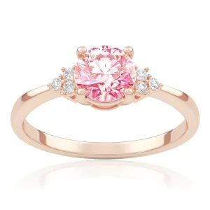 Pierścionek zaręczynowy z różowego złota z różowym diamentem laboratoryjnym i&nbsp;diamentami laboratoryjnymi Dreamy 0,75 ct