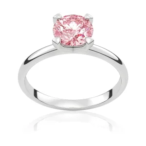 Pierścionek zaręczynowy z białego złota z różowym diamentem laboratoryjnym Beloved 1,00 ct