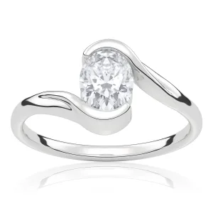 Pierścionek zaręczynowy z białego złota z diamentem Eclipse 0,70 ct
