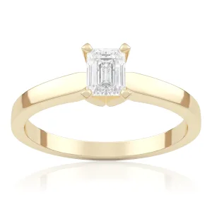 Pierścionek zaręczynowy z żółtego złota z diamentem Desire 0,40 ct