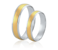 Dwukolorowe obrączki ślubne z białego i żółtego złota