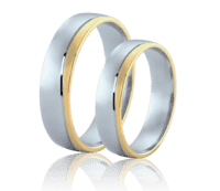 Dwukolorowe obrączki ślubne z białego i żółtego złota
