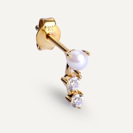Marina Pearl Gold Earrings - 3