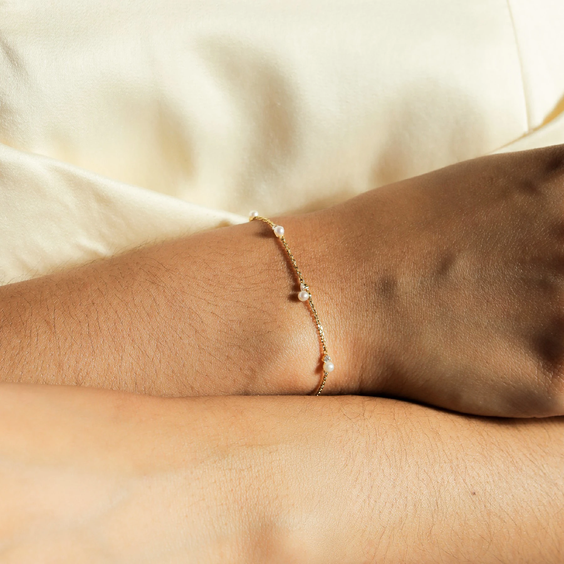 Sania Pearl Gold Bracelet  - 2
