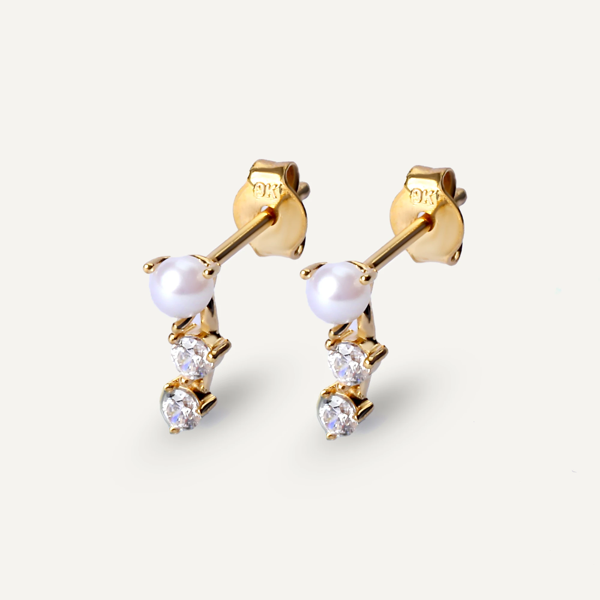 Marina Pearl Gold Earrings - 1