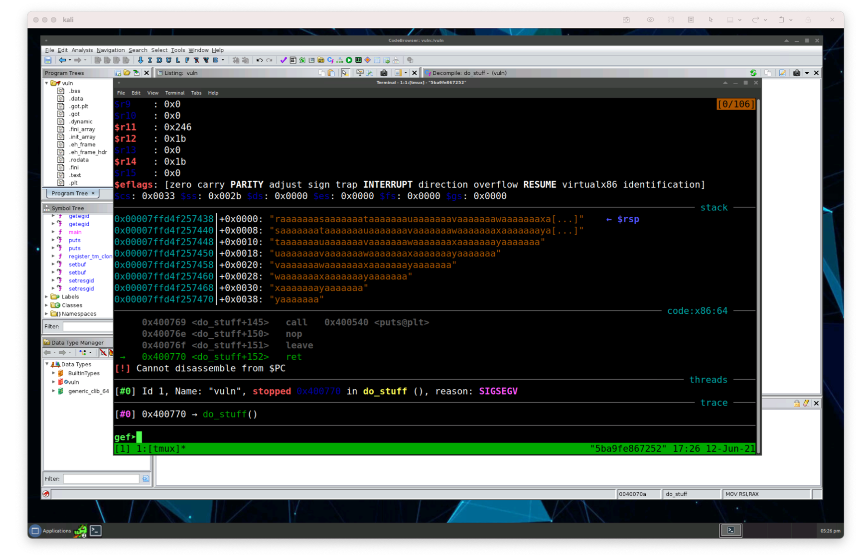 gdb pattern