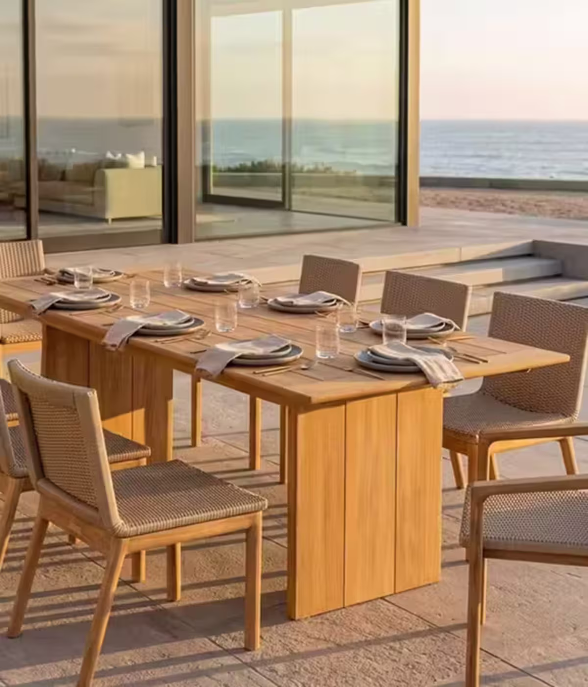 Best Outdoor Dining Table for Large Gatherings: Kingsley Bate Cortona 108" Teak Rectangular Dining Table image