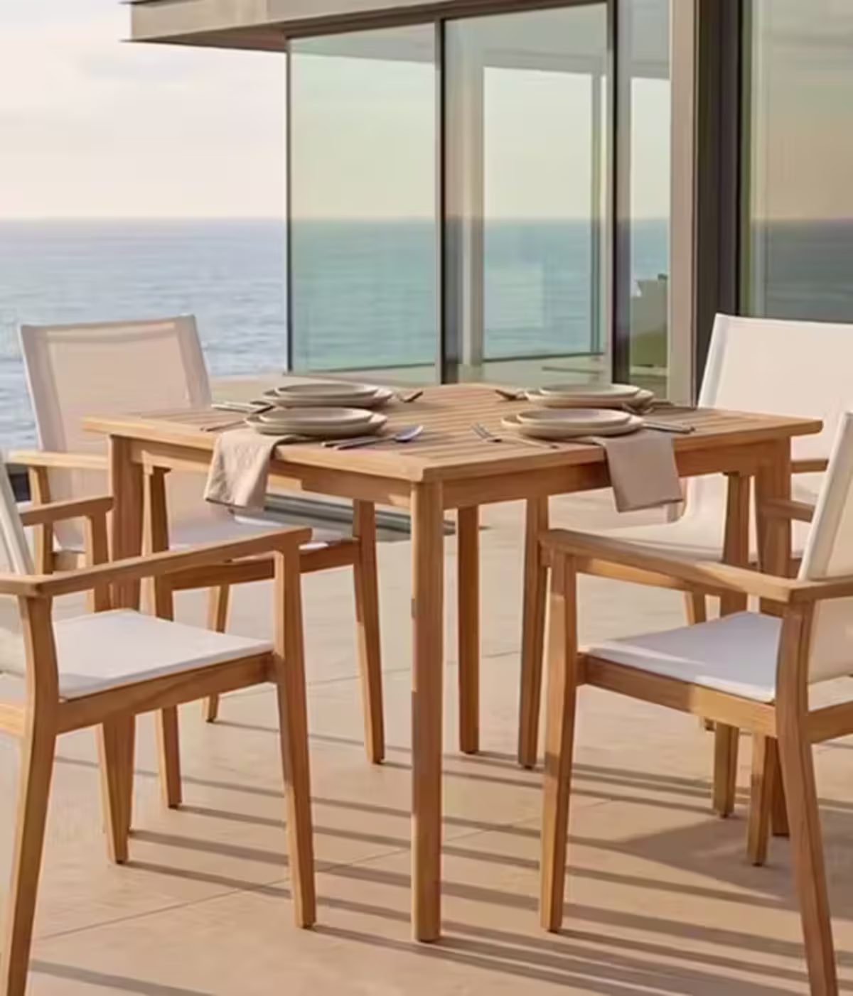 Best Outdoor Dining Table for Small Spaces: POVL Outdoor Menlo 36" Teak Square Dining Table image