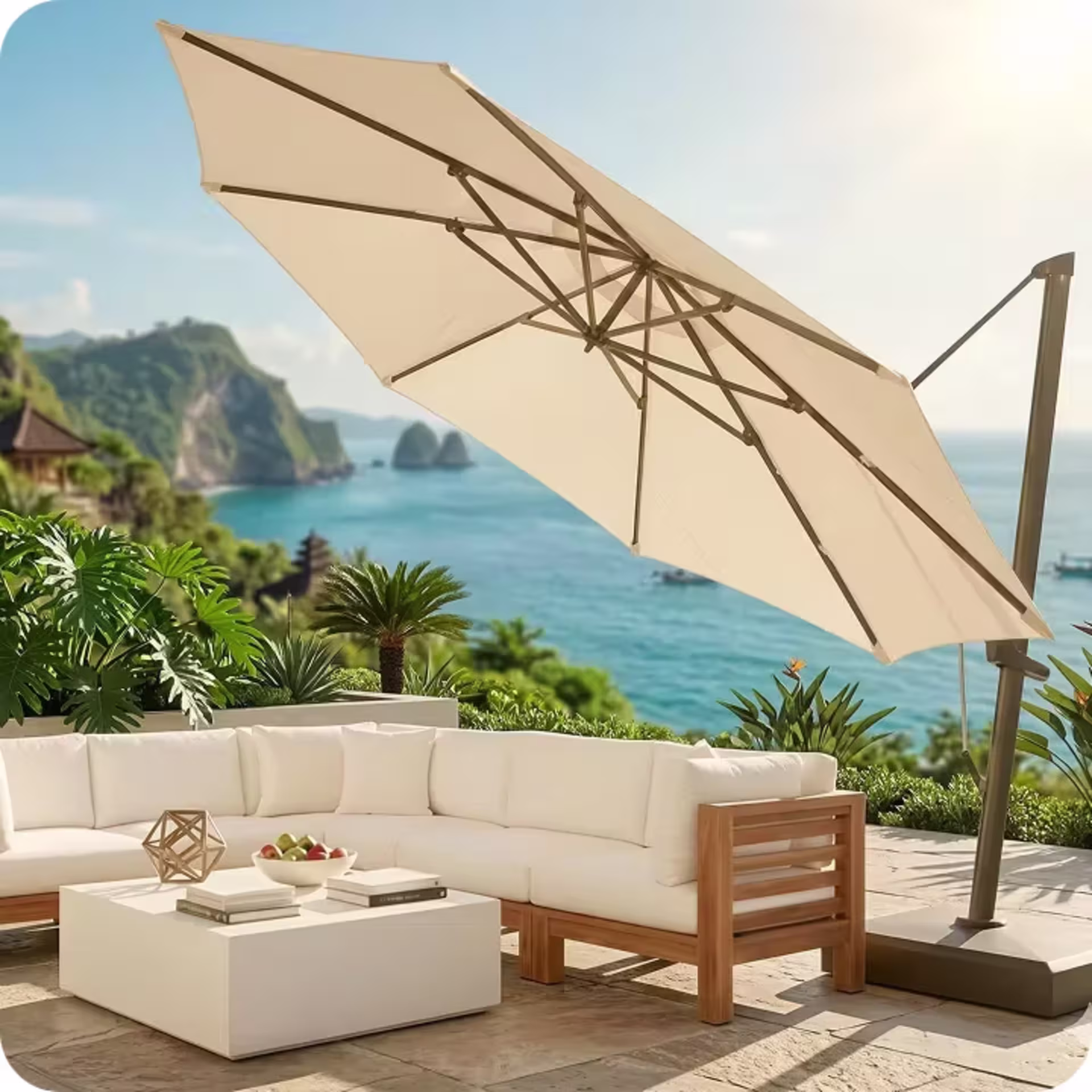 Treasure Garden AKZ PLUS 13' Octagonal Cantilever Umbrella figure image