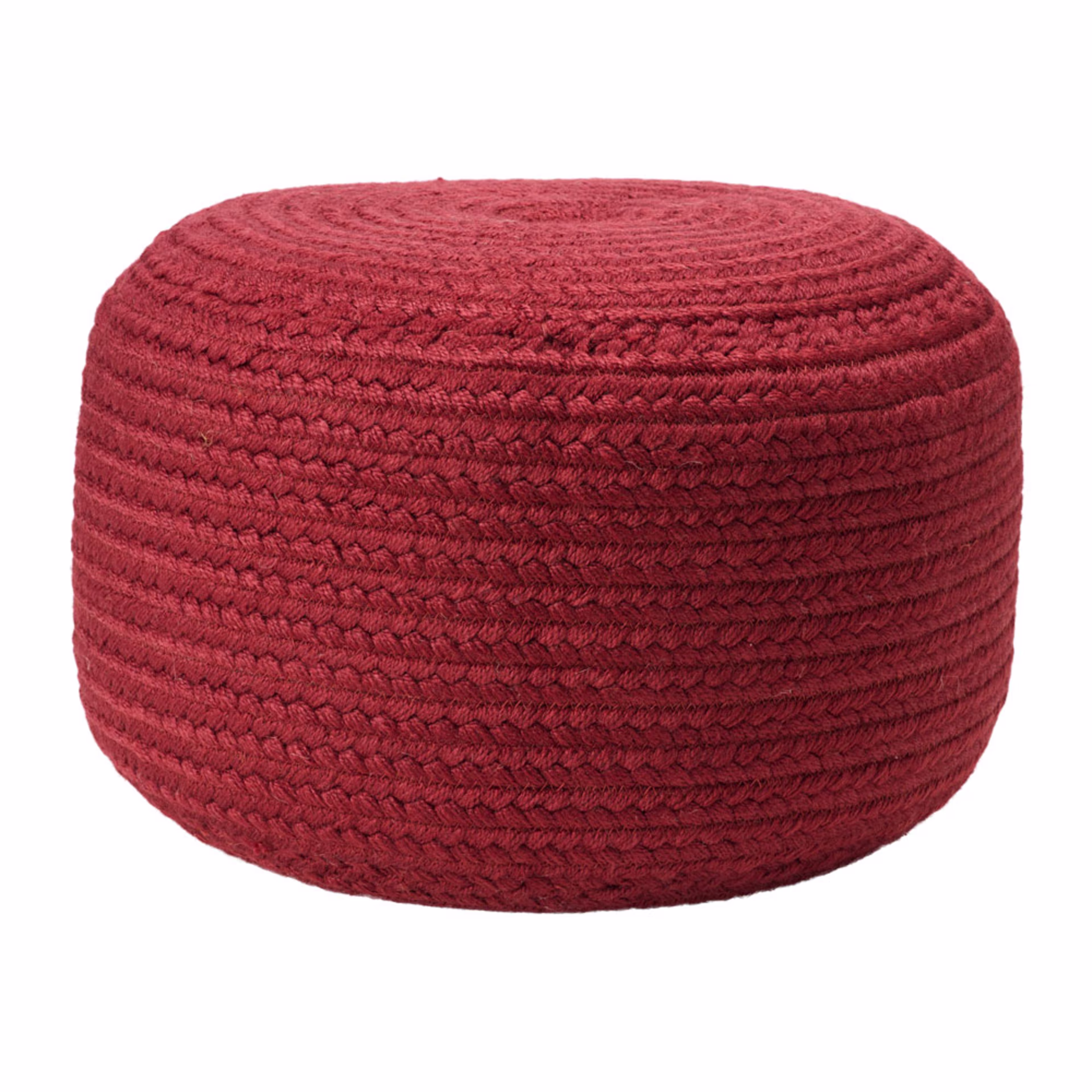 Jaipur Living Vibe Santa Rosa Dark Red Cylinder Outdoor Pouf