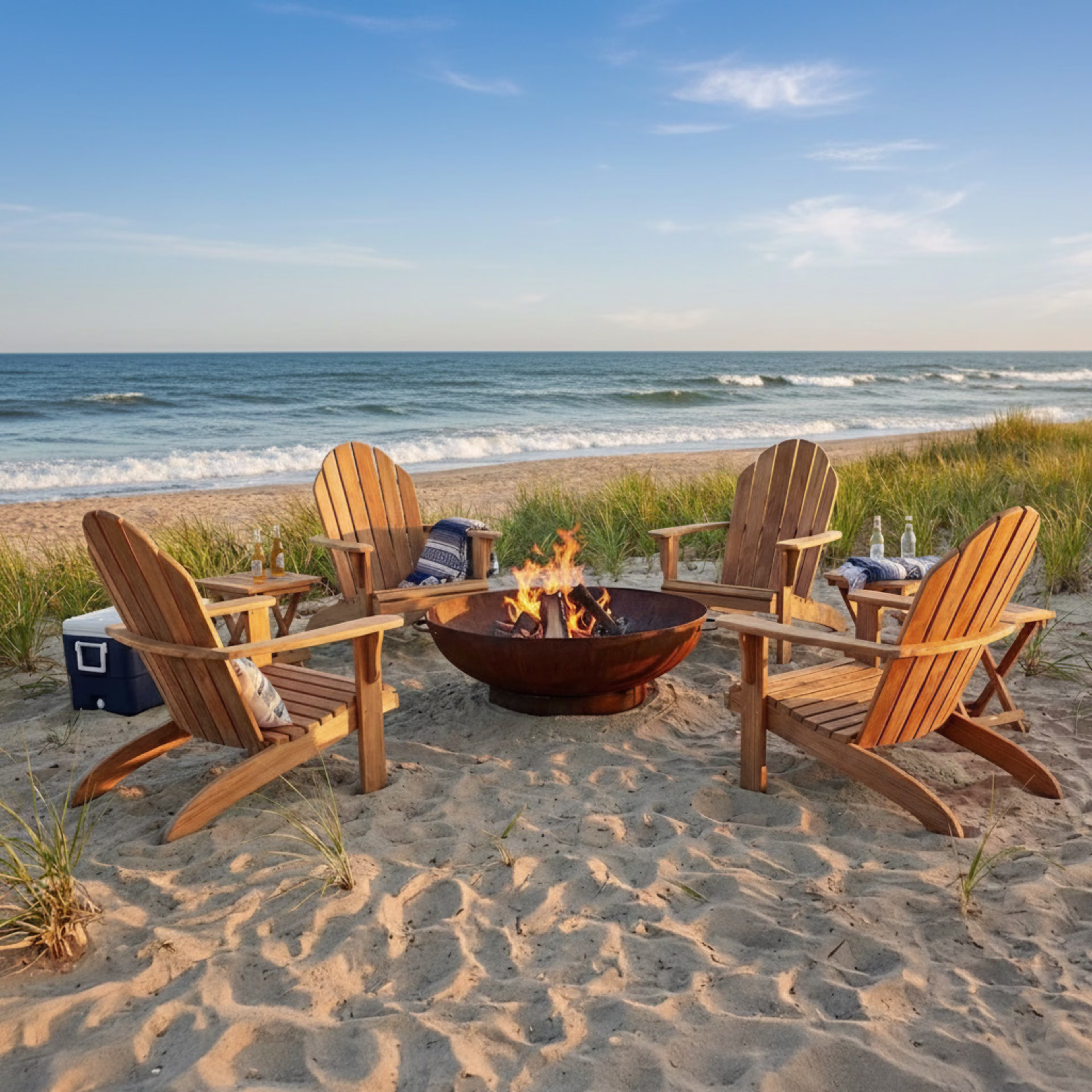 POVL Outdoor Teak Adirondack Chair - Set of 4