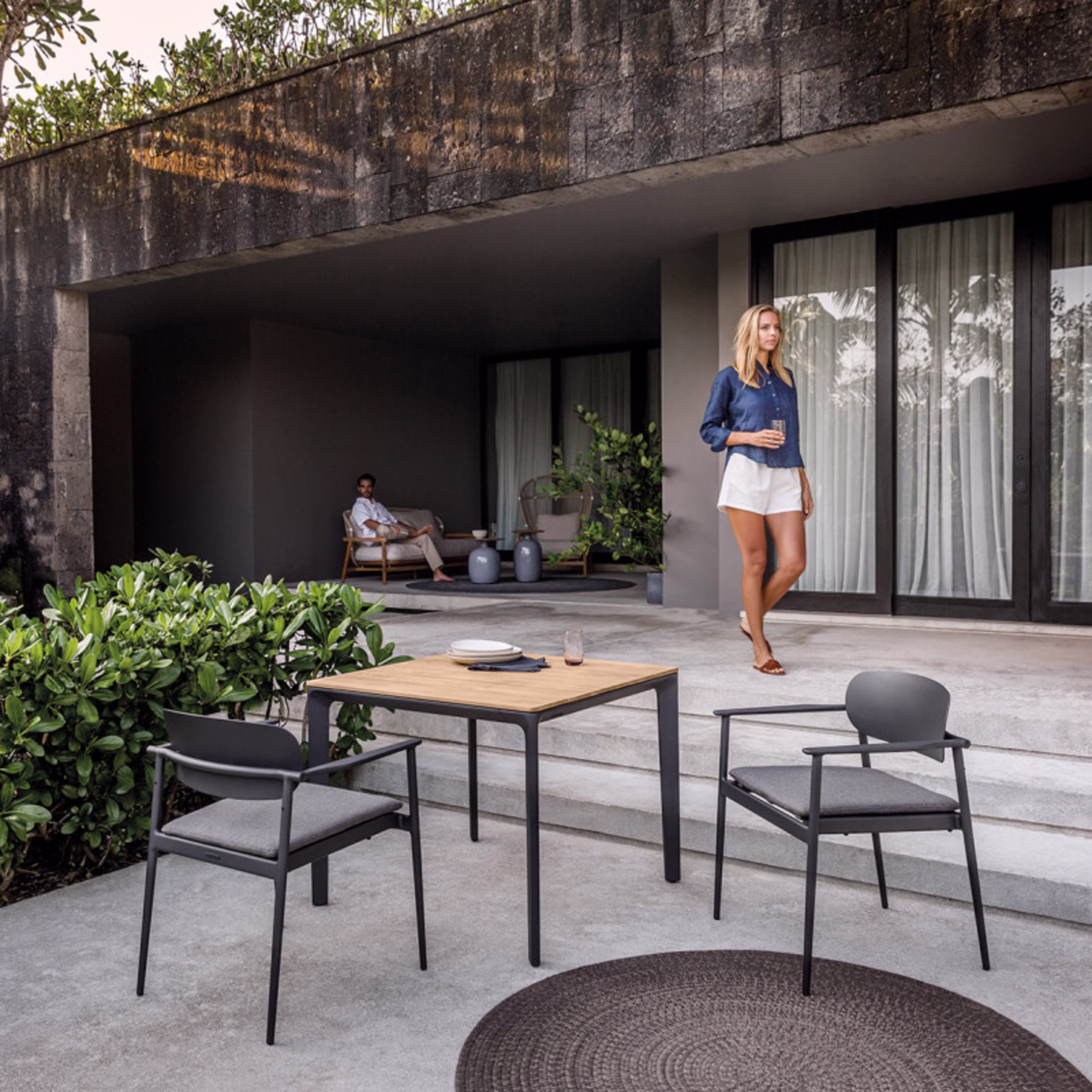 Gloster Allure Stacking Aluminum Dining Armchair