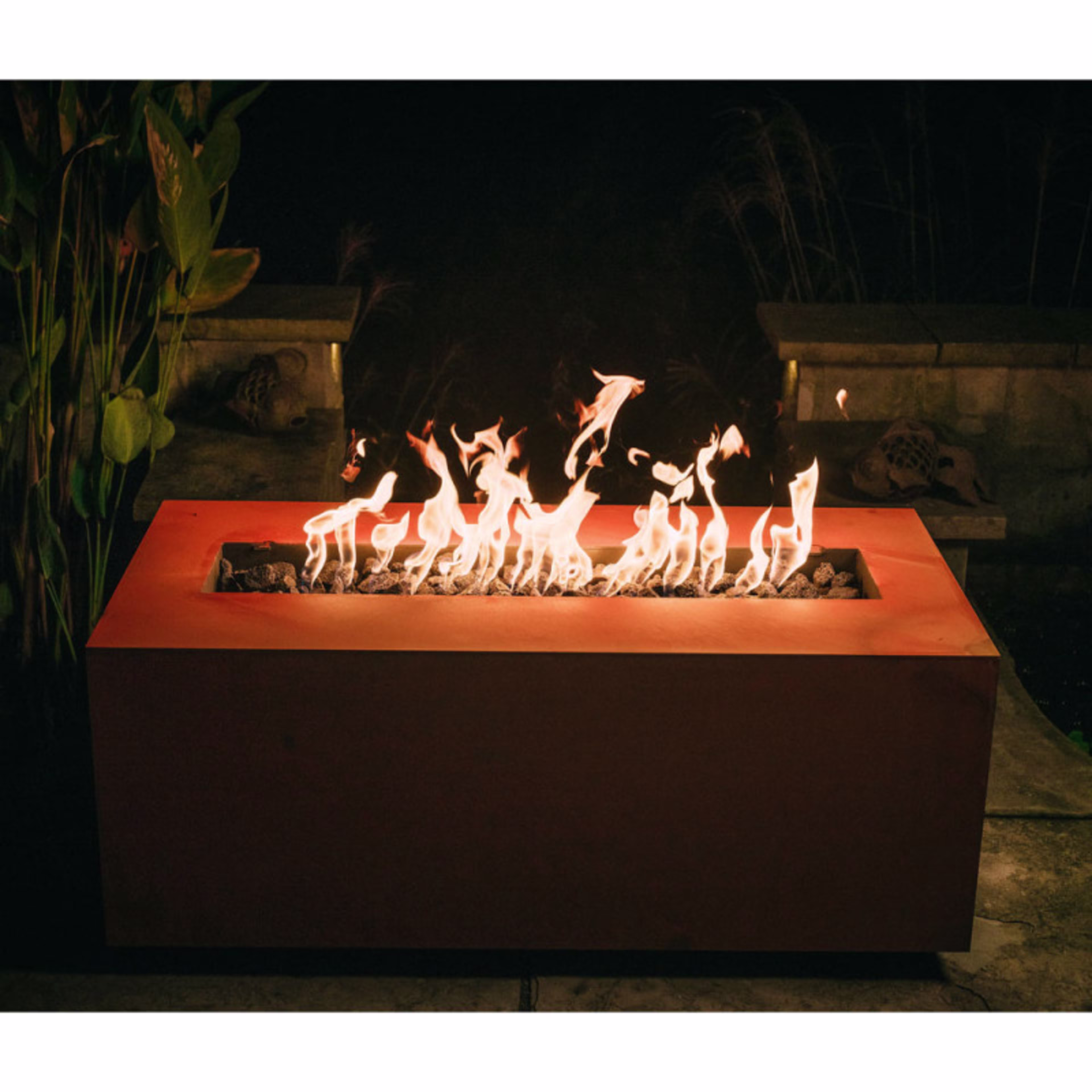 Fire Pit Art Linear 36" Rectangular Steel Gas Fire Pit