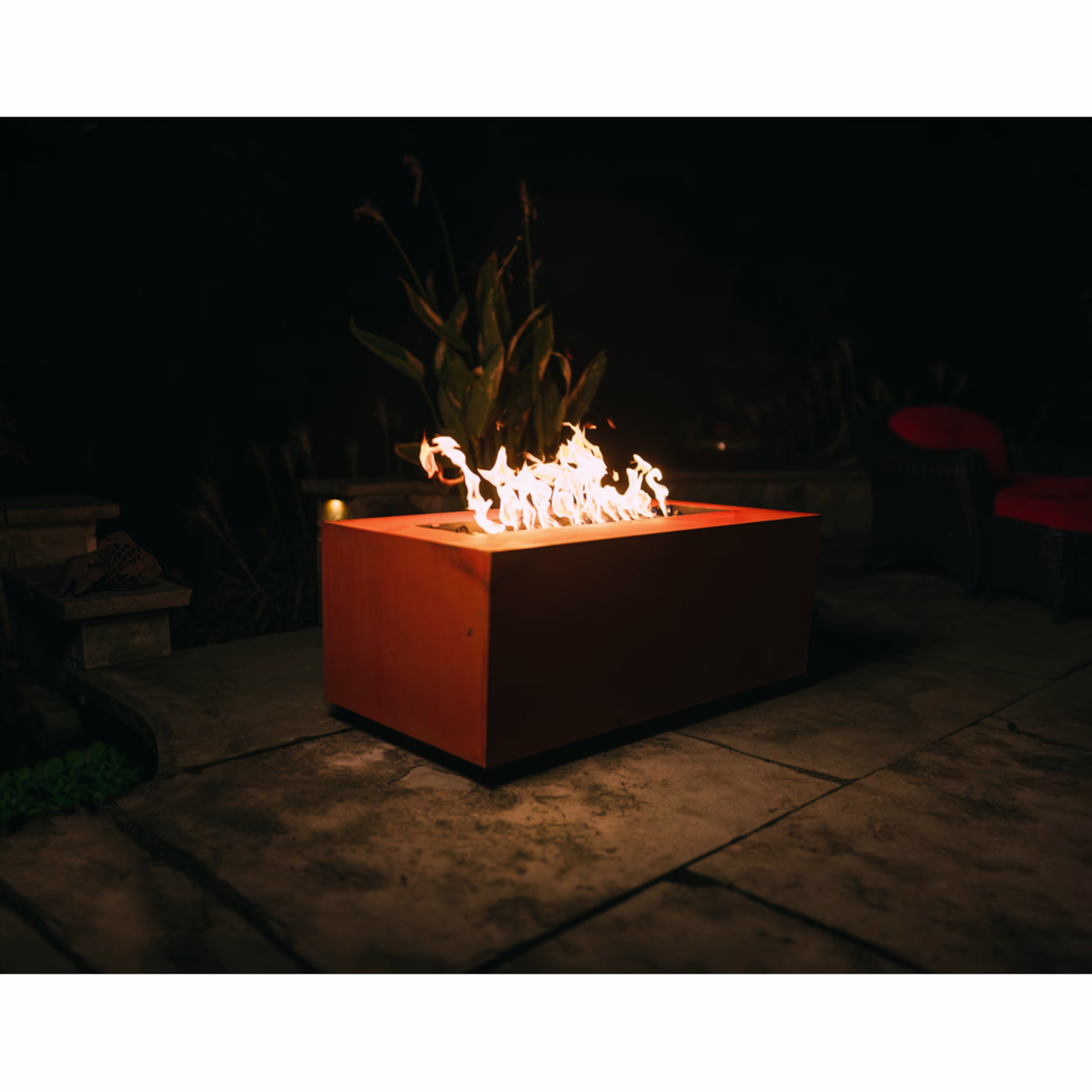 Fire Pit Art Linear 72" Rectangular Steel Gas Fire Pit