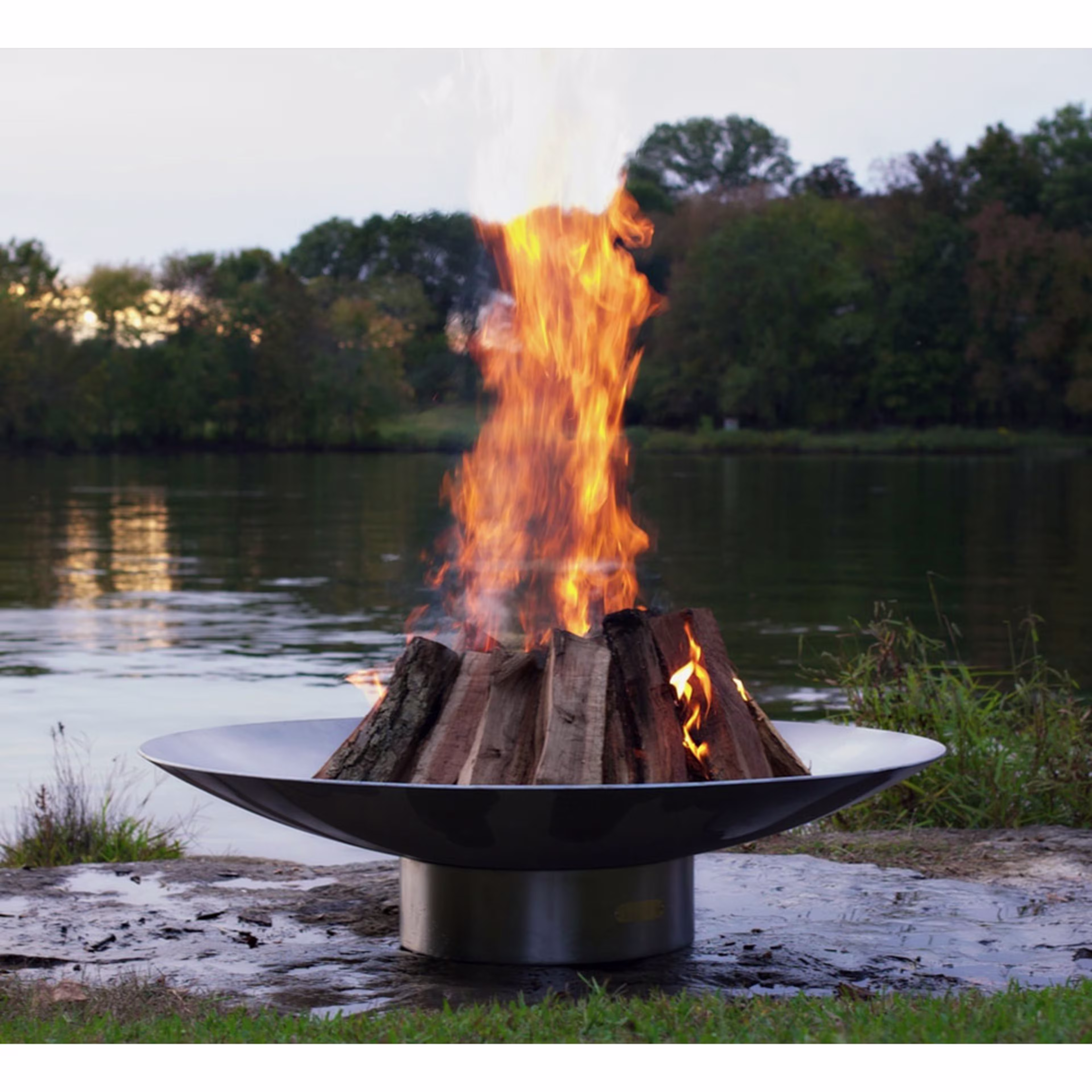 Fire Pit Art Bella Vita 70" Round Stainless Steel Fire Pit