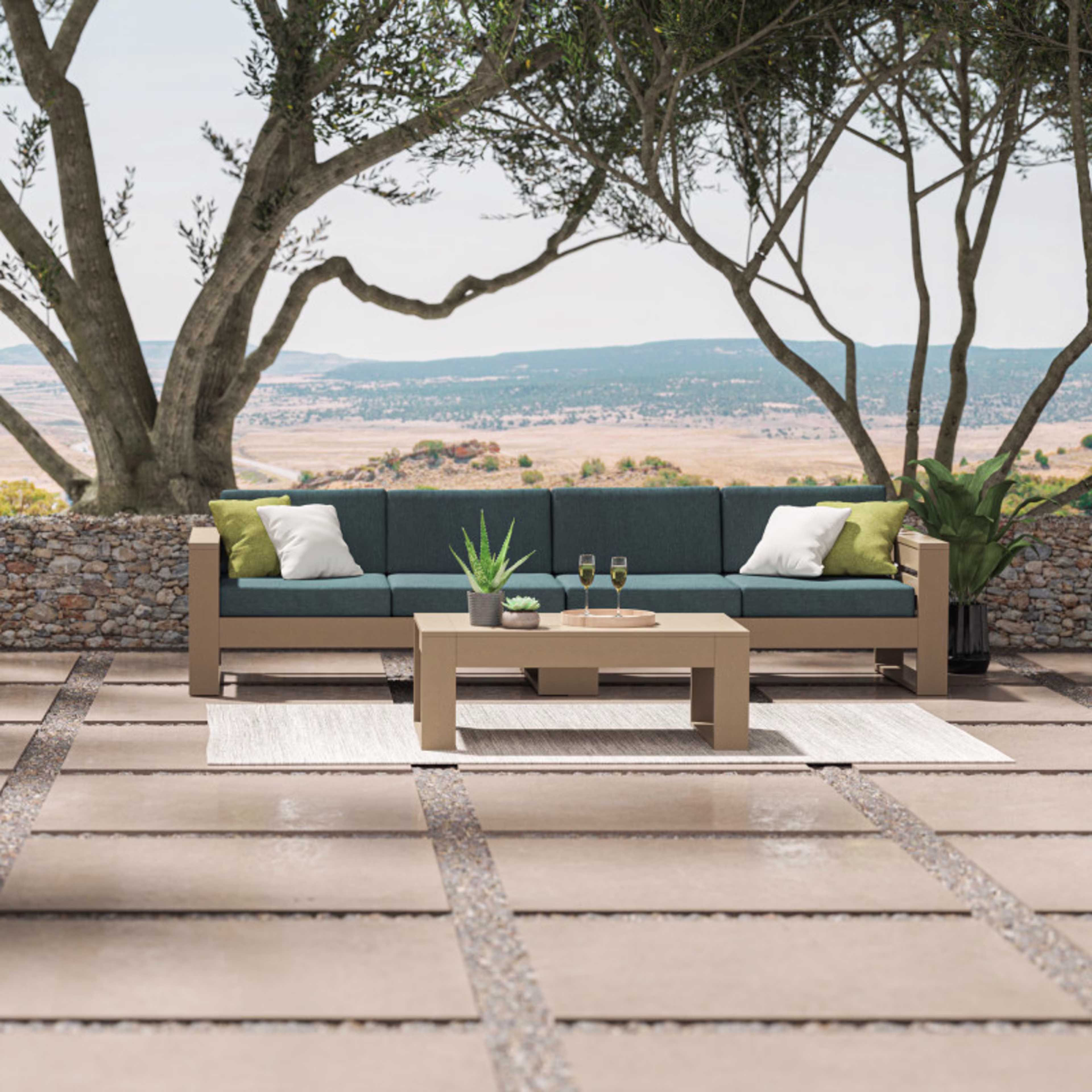 Polywood Latitude 2-Piece Straight Outdoor Sectional Sofa