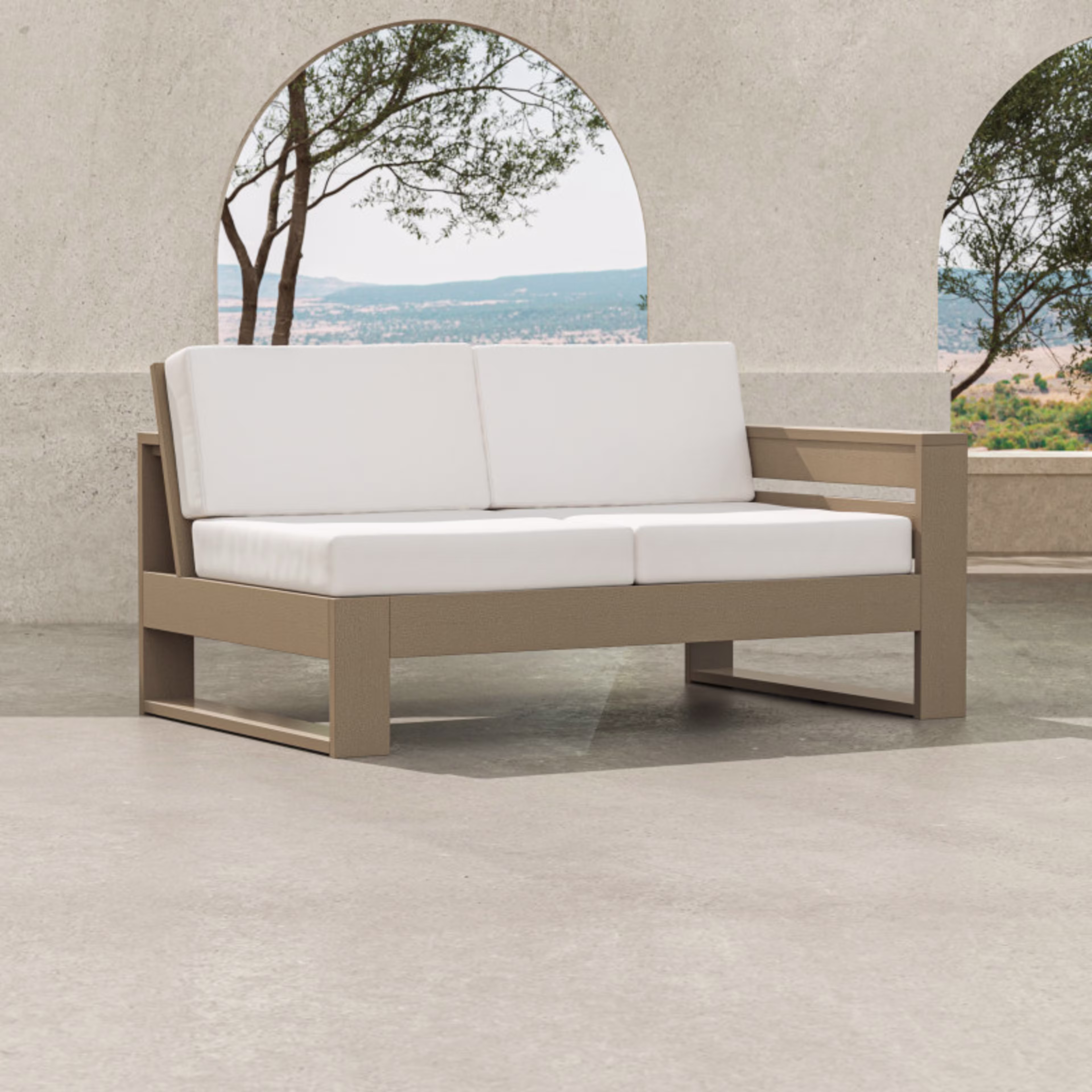 Polywood Latitude Modular Right Arm Love Seat Outdoor Sectional Unit