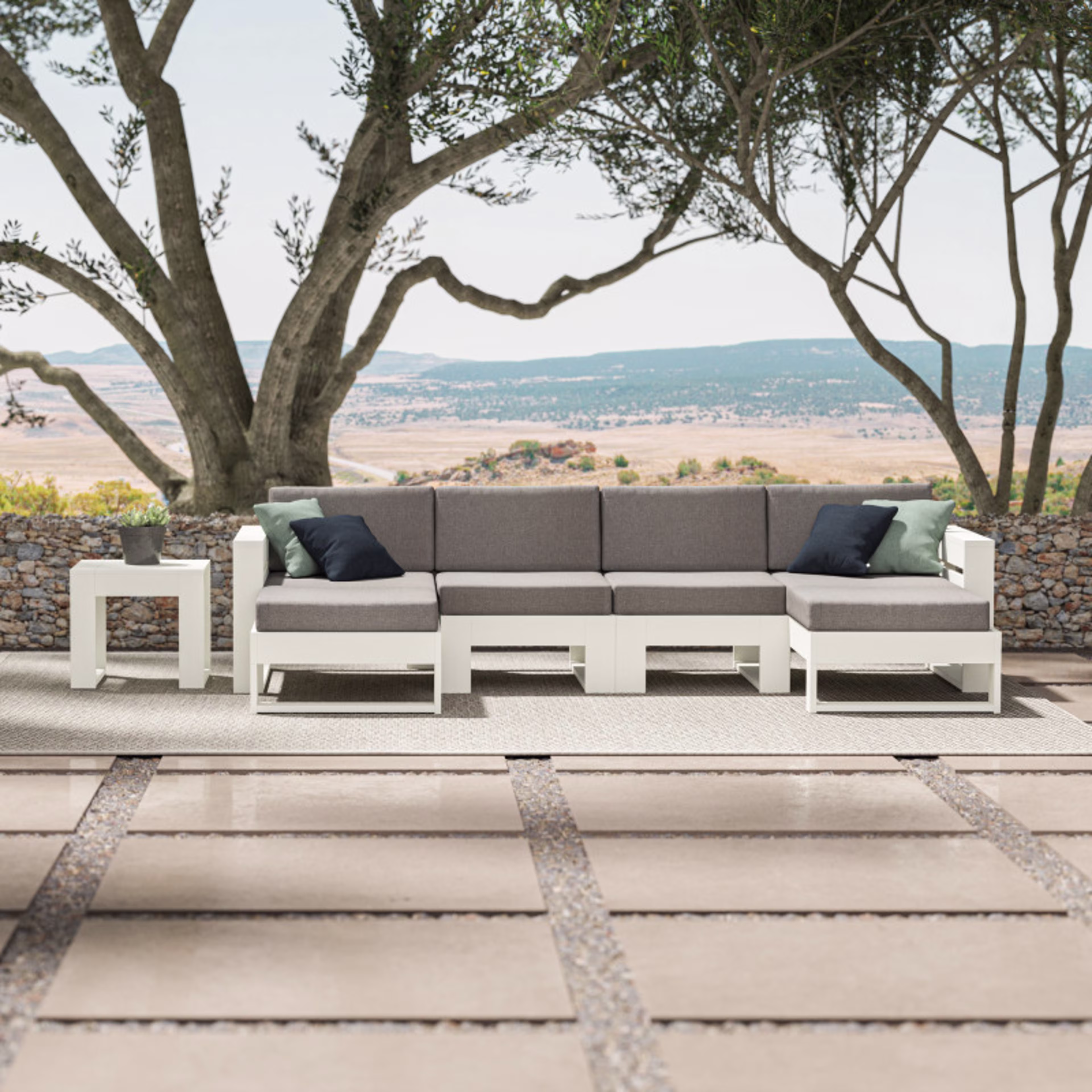 Polywood Latitude 4-Piece Double Chaise Outdoor Sectional Sofa