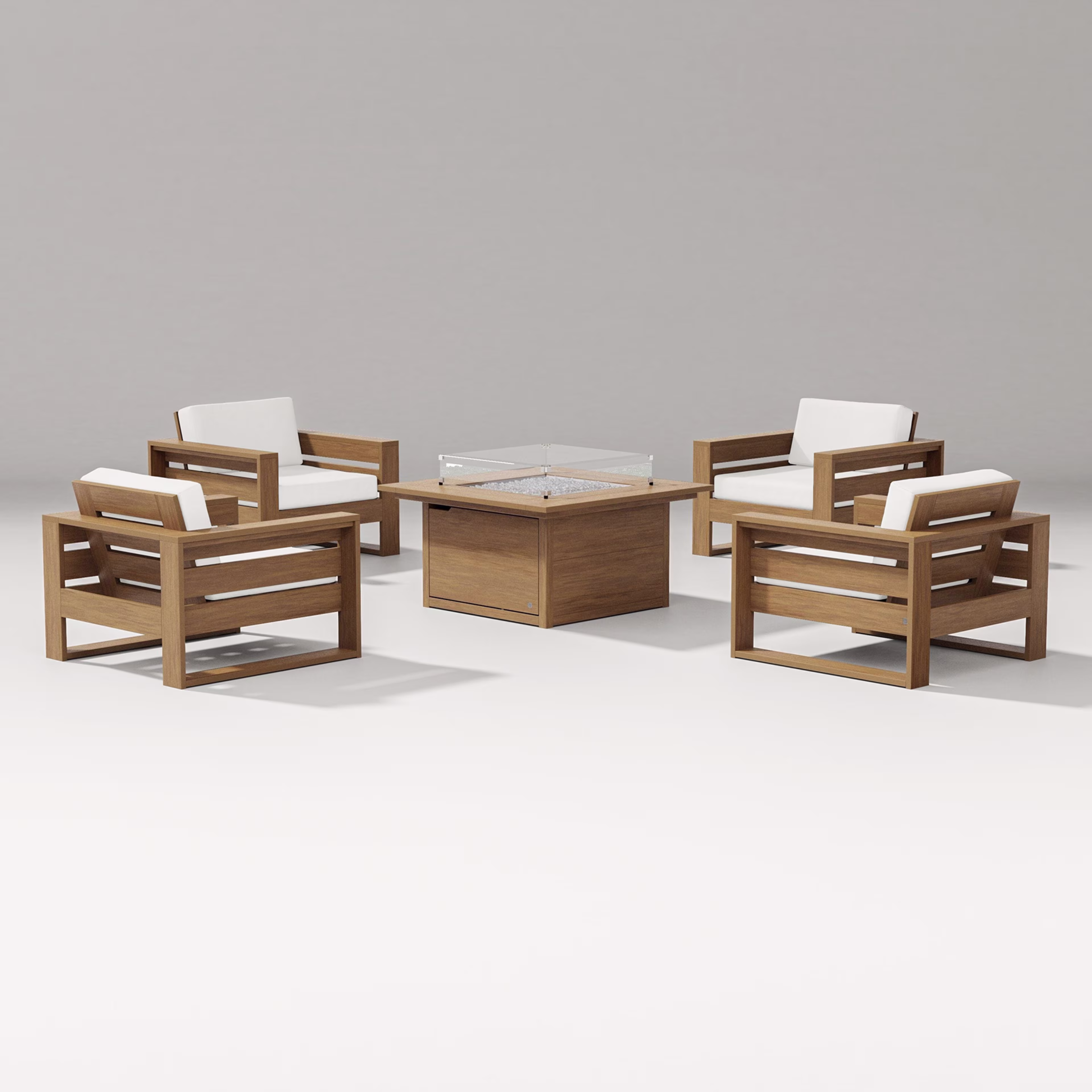 Polywood Latitude 5-Piece Lounge Fire Table Set
