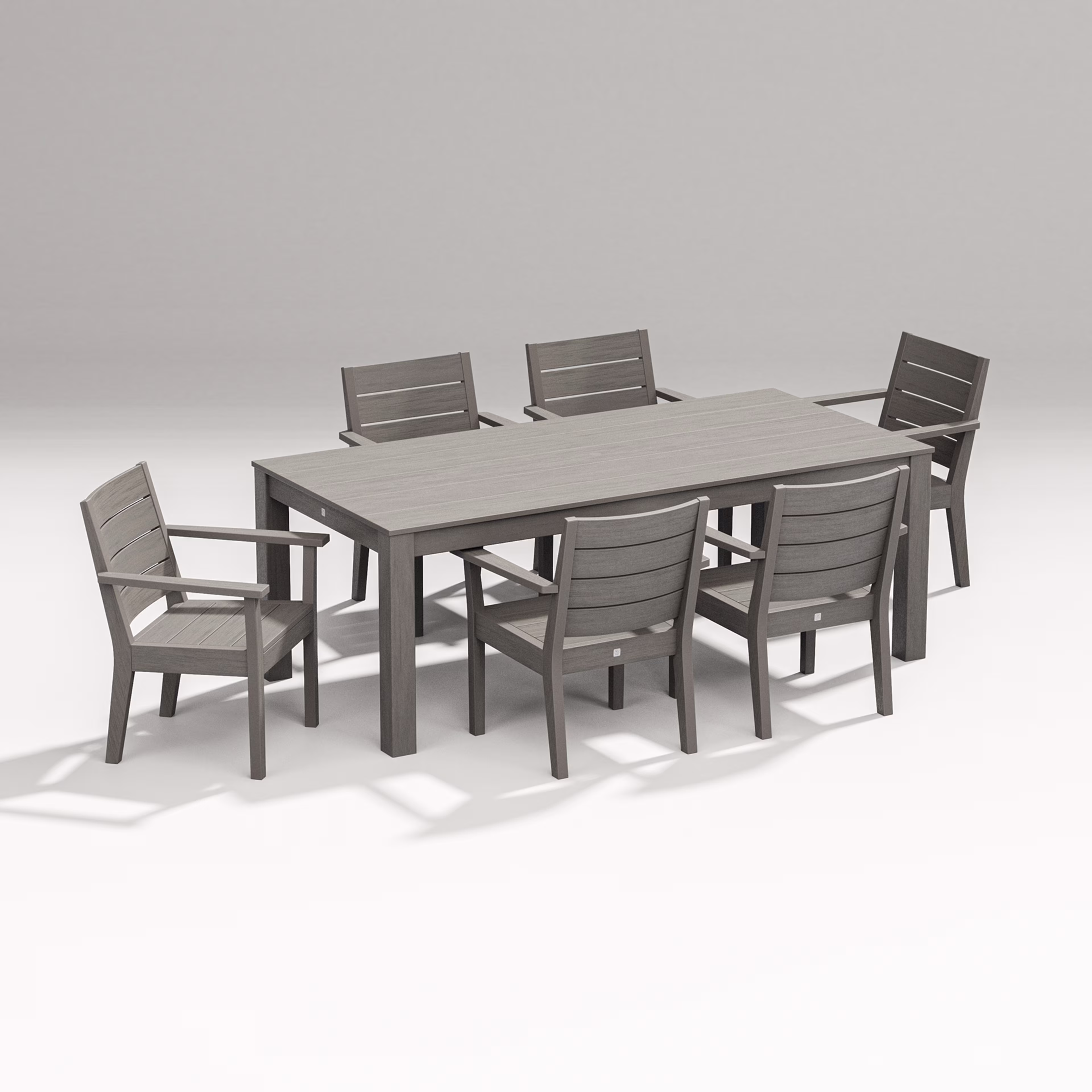Polywood Latitude 7-Piece Arm Chair Patio Dining Set