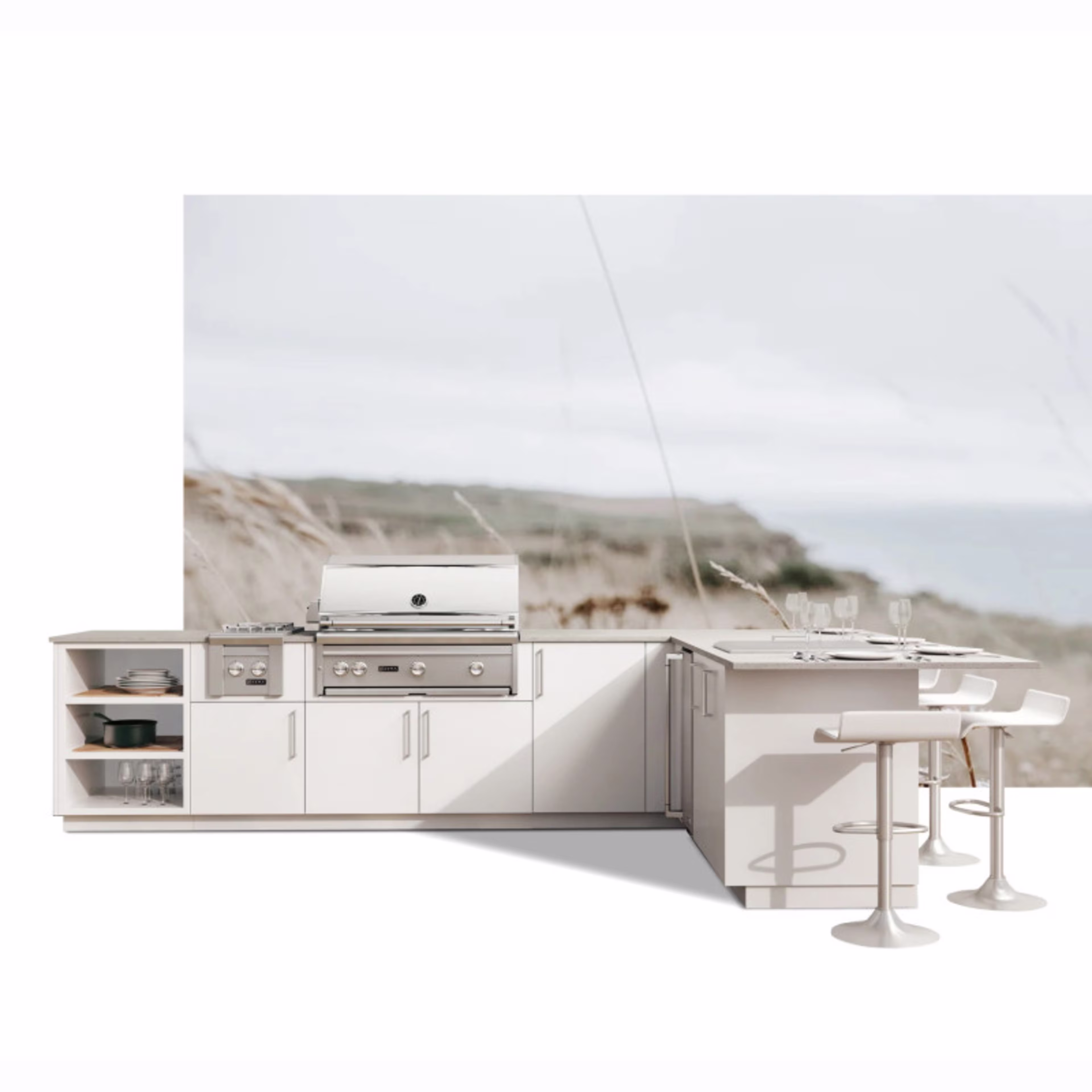 Urban Bonfire Sierra 7.75' Outdoor Kitchen Island with Lynx Professional 42" Grill