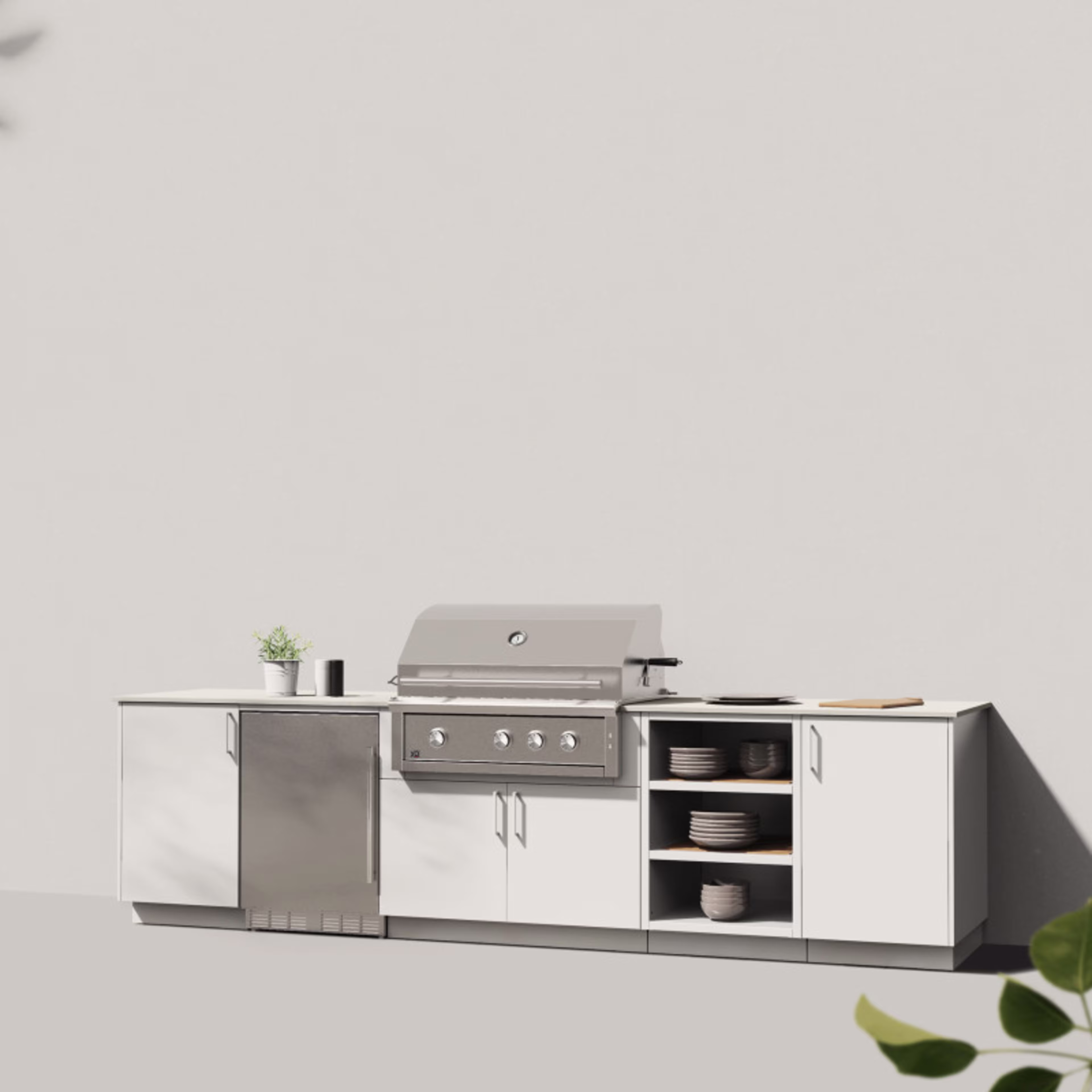 Urban Bonfire Taïga 11.25' Outdoor Kitchen Island with Lynx Professional 36" Grill