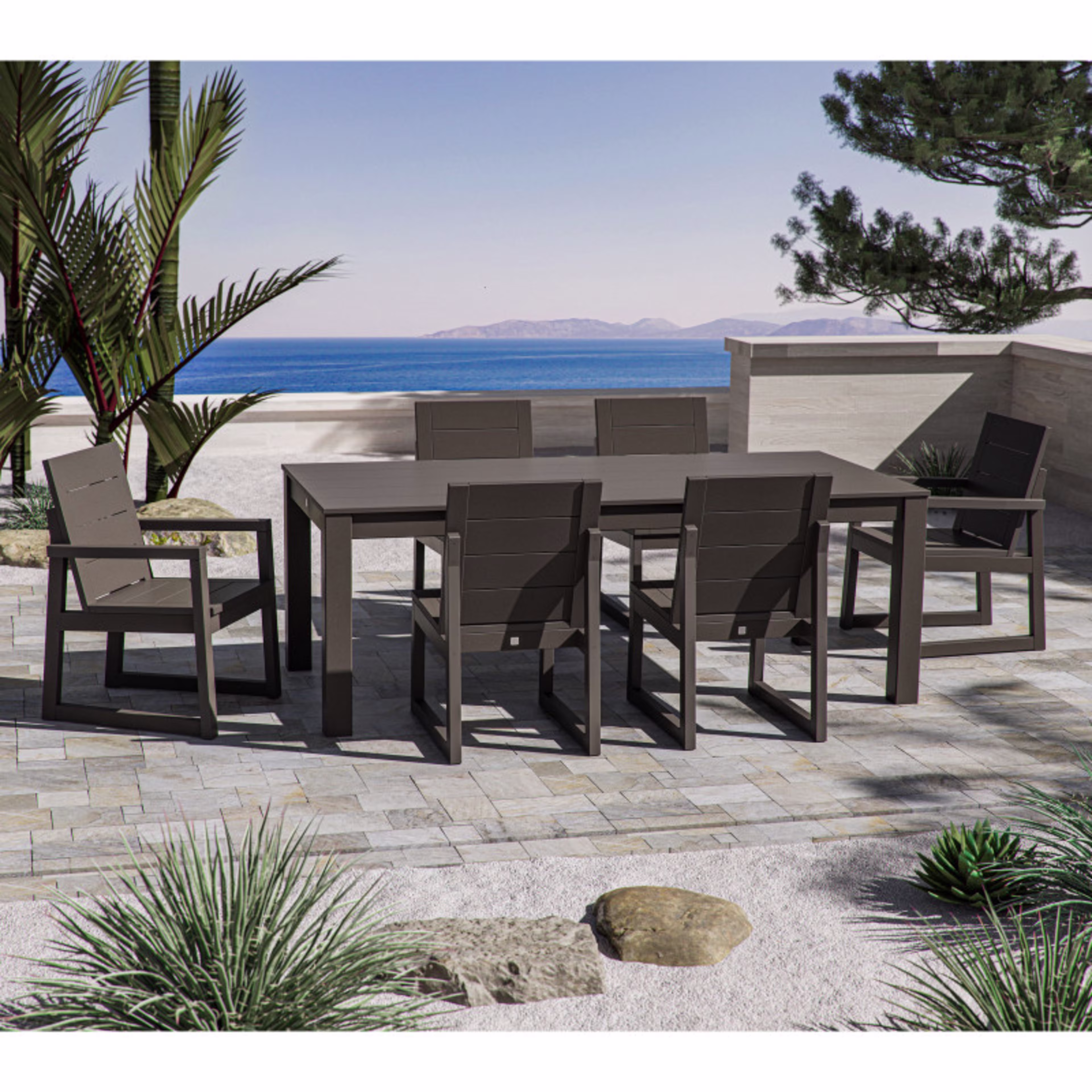 Polywood Elevate 7-Piece Parsons Table & Side Chair Dining Set