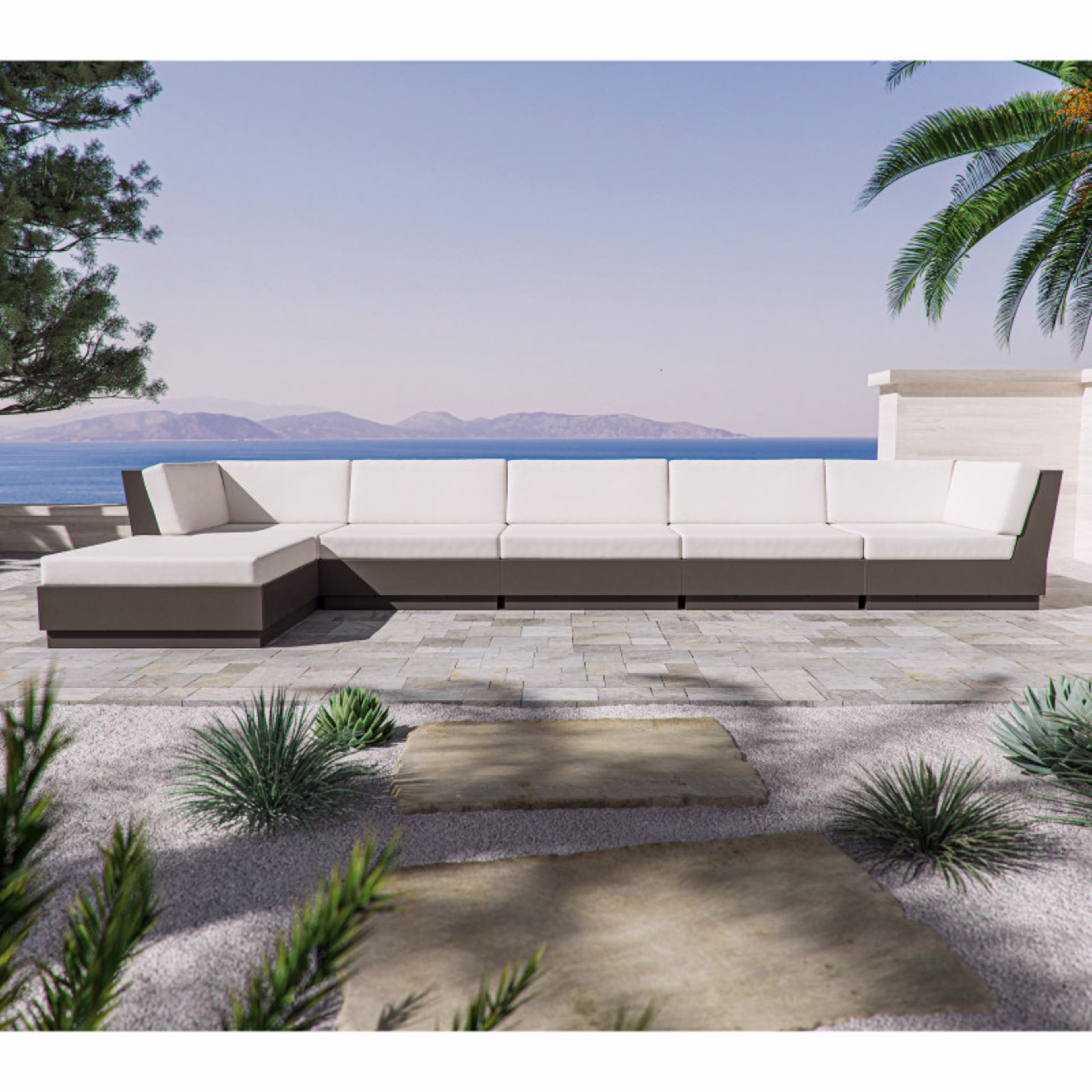 Polywood Elevate 6-Piece Chaise Outdoor Sectional Sofa
