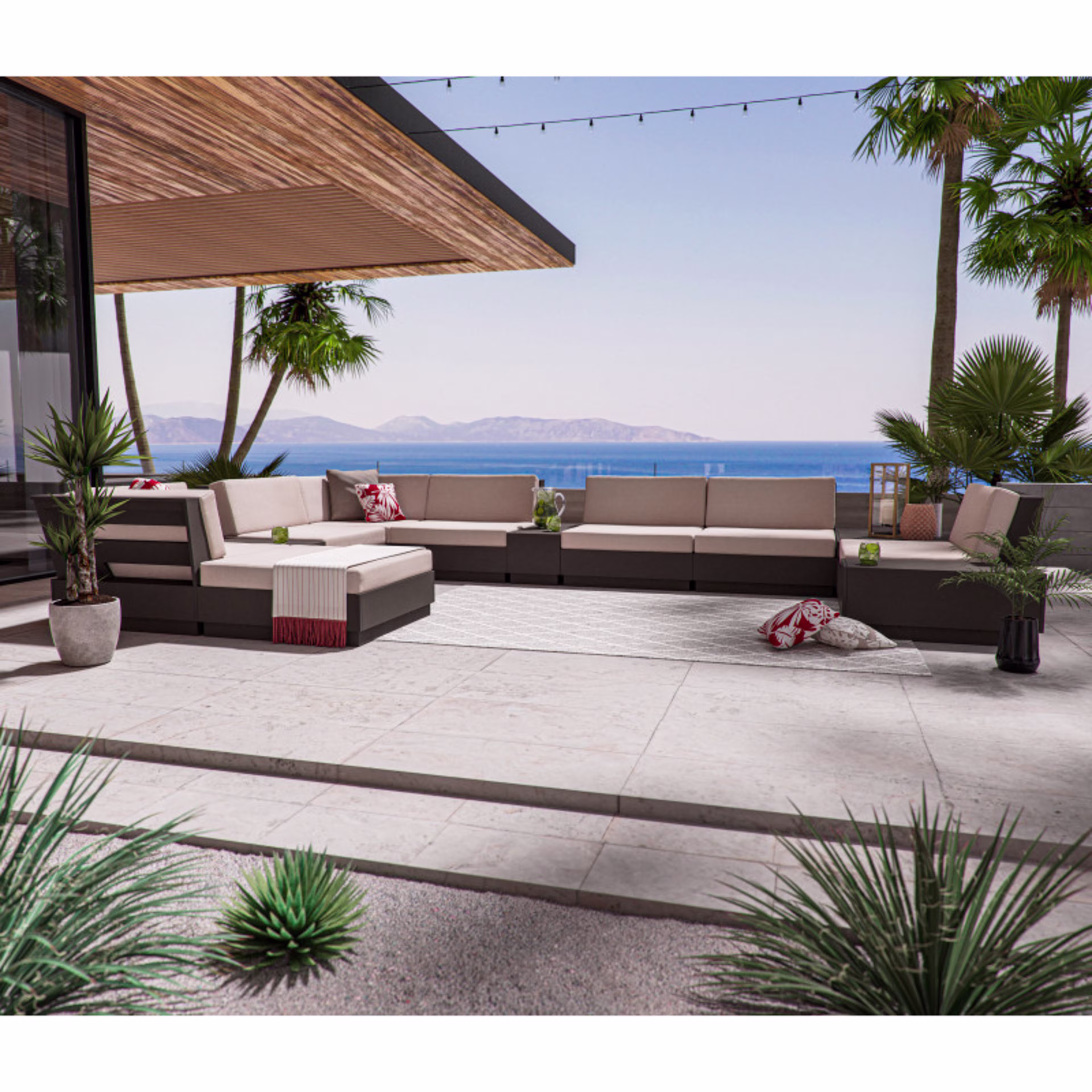 Polywood Elevate 12-Piece Conversation Outdoor Sectional Set with Ottoman