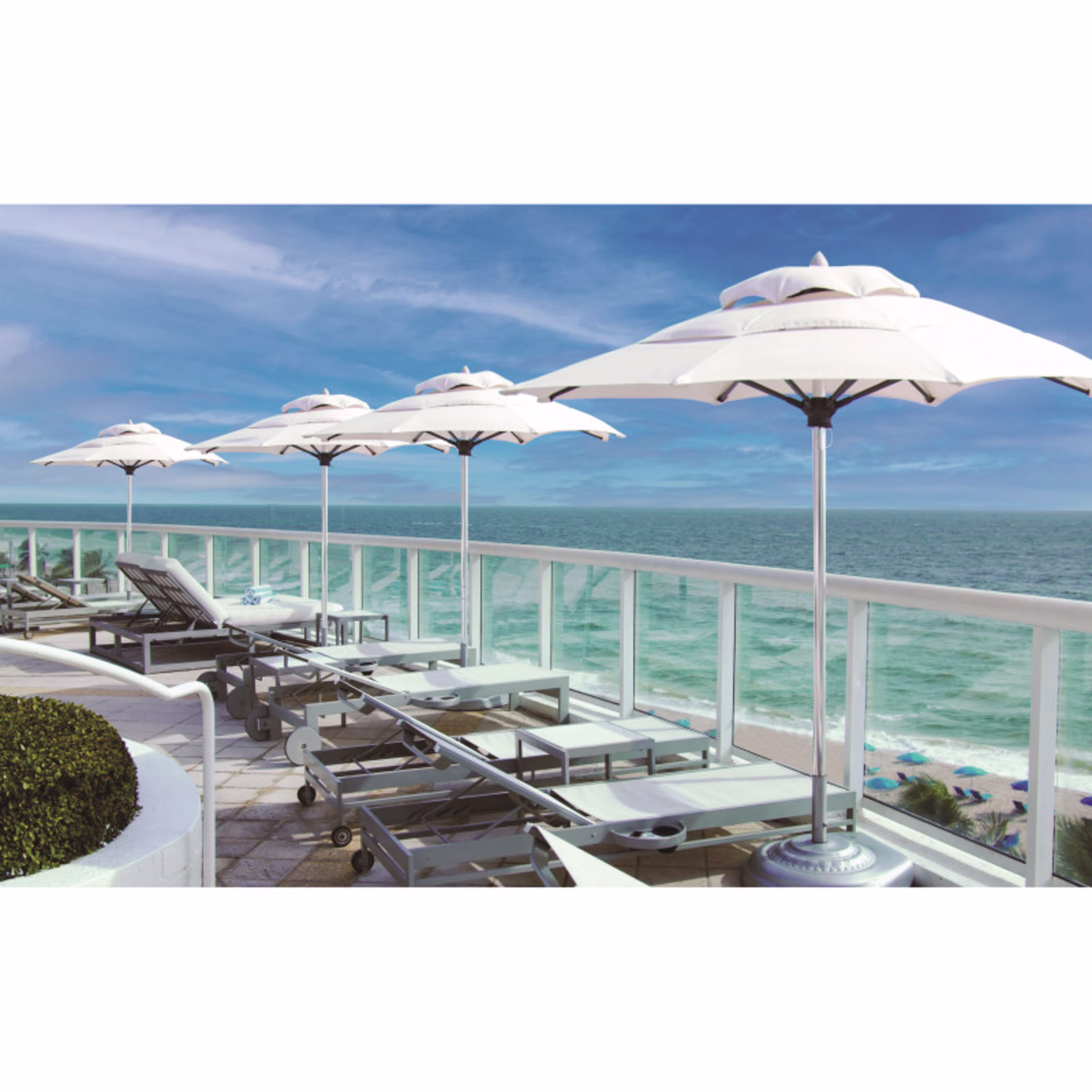 FiberBuilt Riva 11' Octagonal Aluminum Commercial Market Patio Umbrella