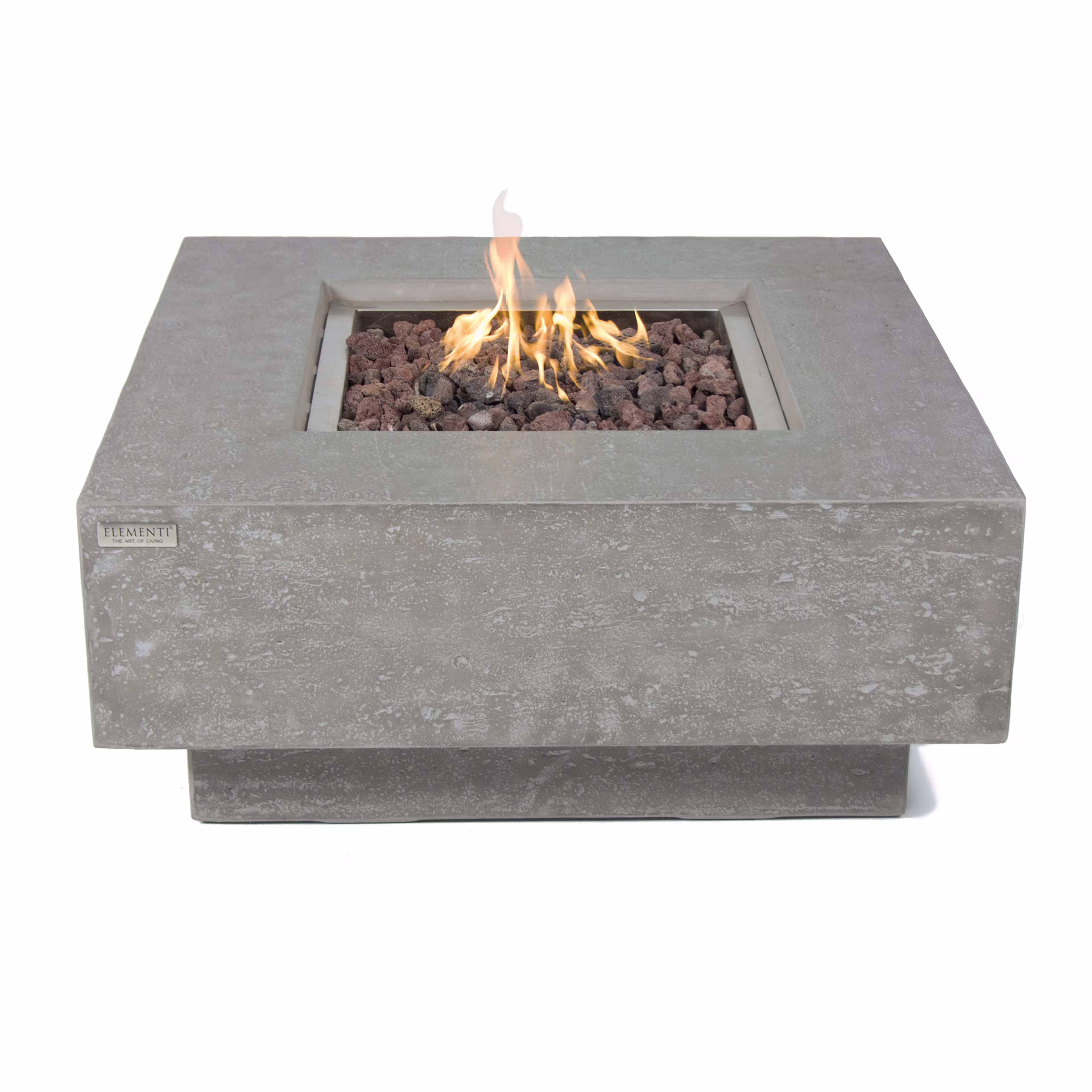 Elementi Manhattan 36" Square Concrete Gas Fire Table Customizable