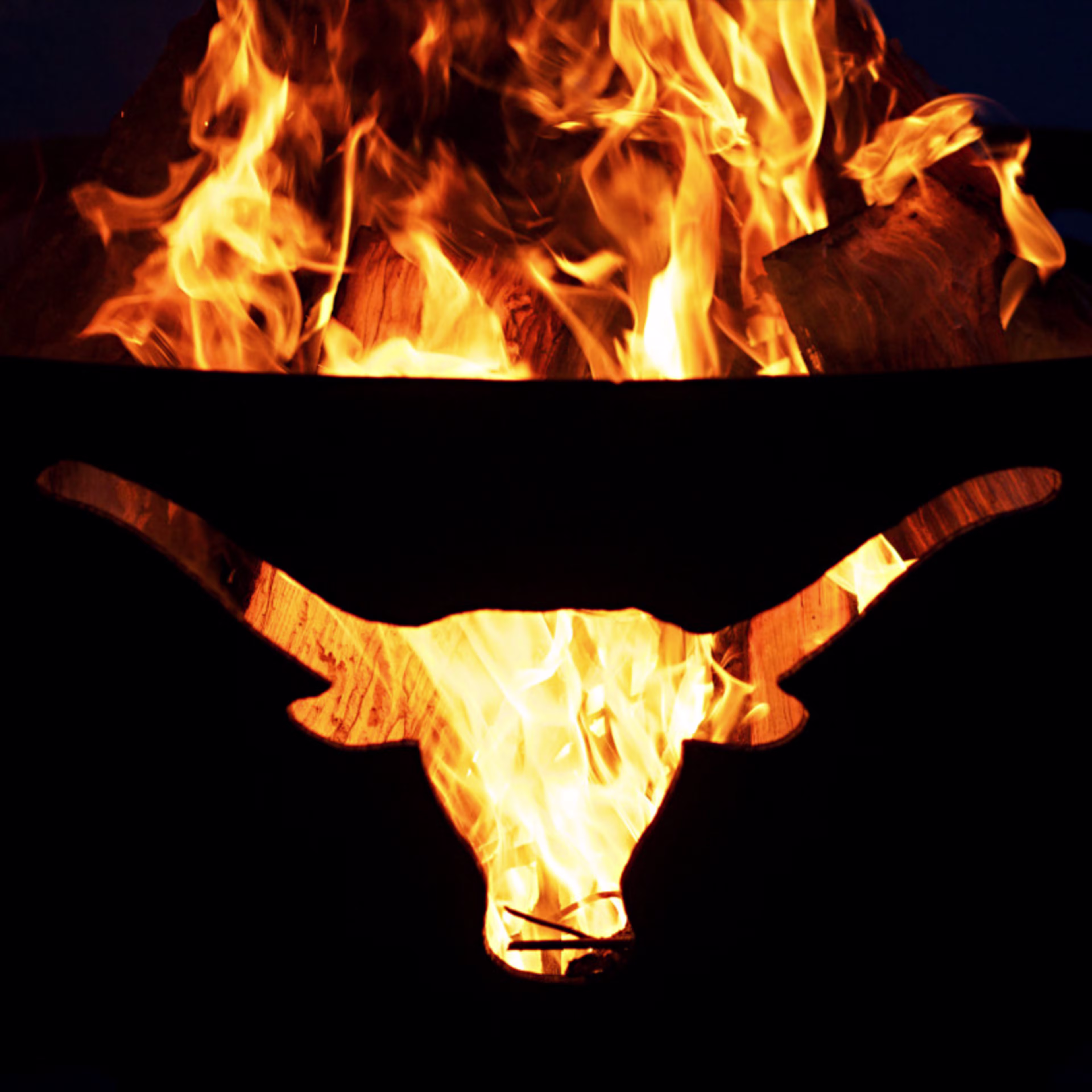 Fire Pit Art Longhorn 36" Round Steel Fire Pit