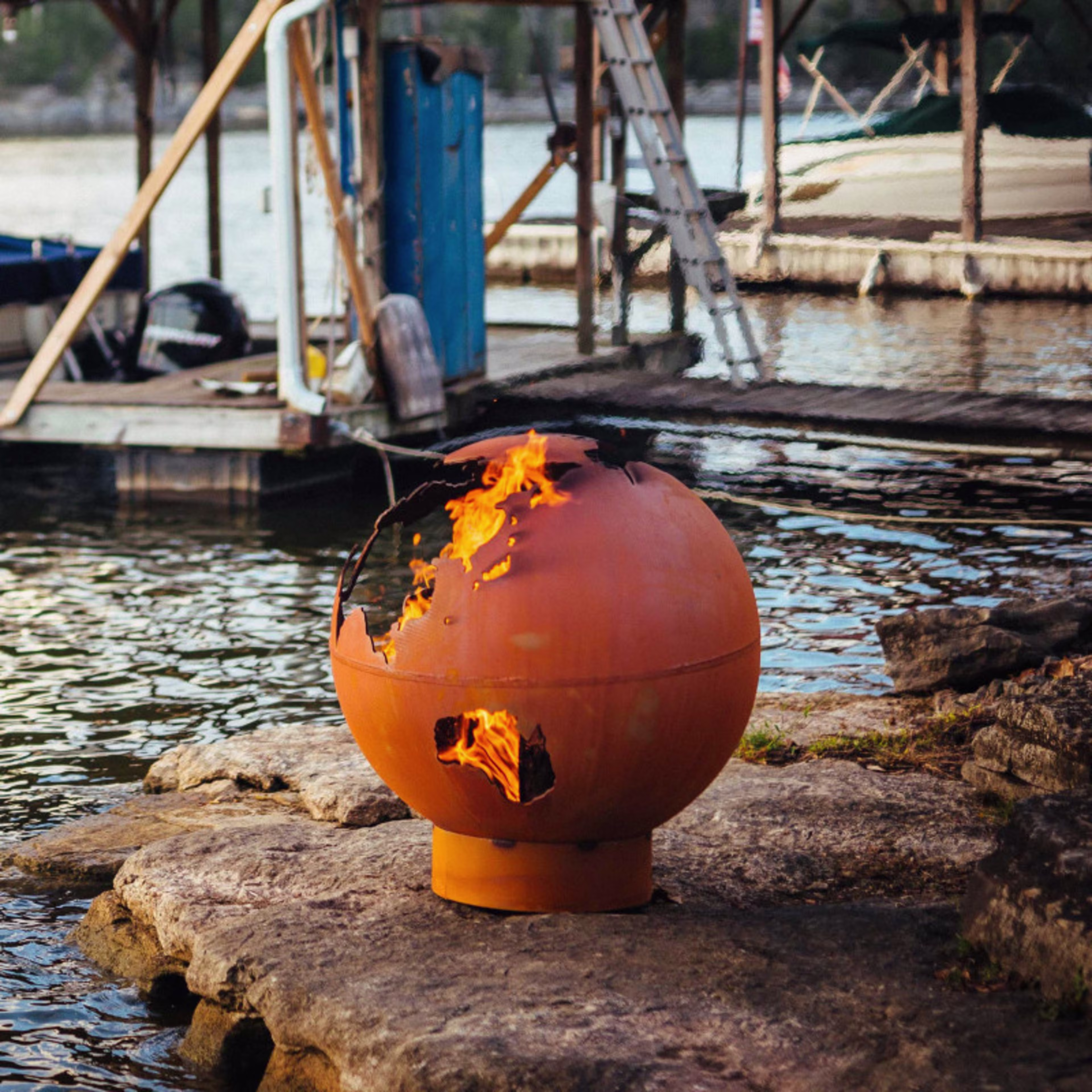 Fire Pit Art Third Rock 36" Globe Steel Fire Pit