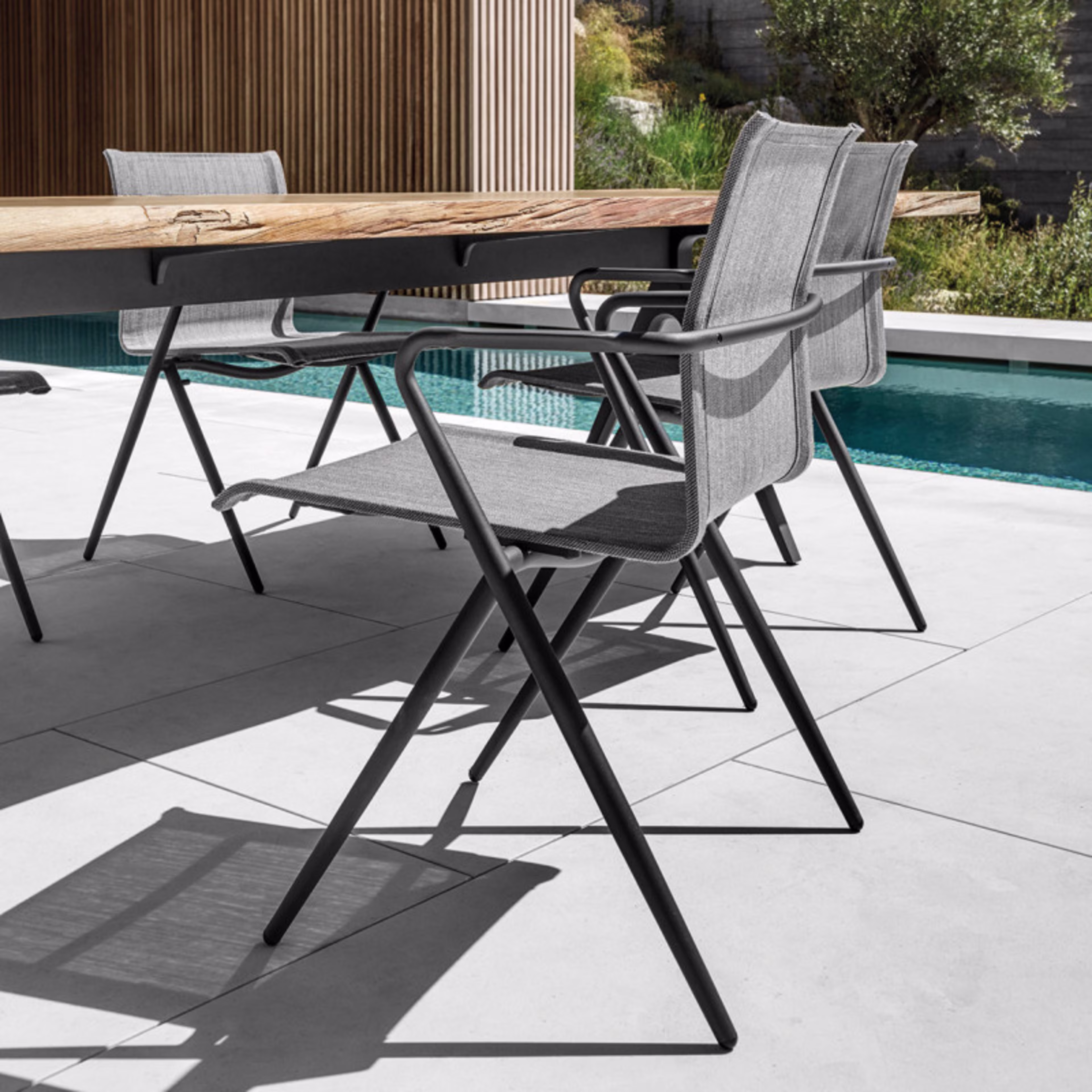Gloster Ryder Stacking Sling Dining Armchair